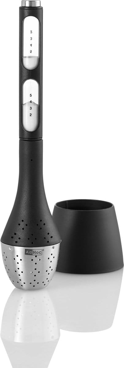AdHoc Santea Thee-ei met zandloper - H 215mm - Zwart