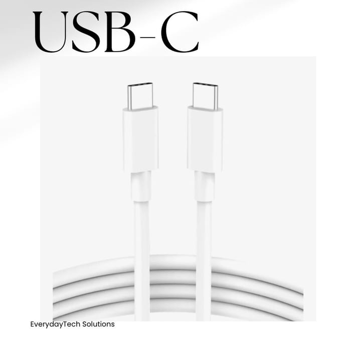 EverydayTech Solutions USB-C naar USB-C kabel - 2 meter - Wit