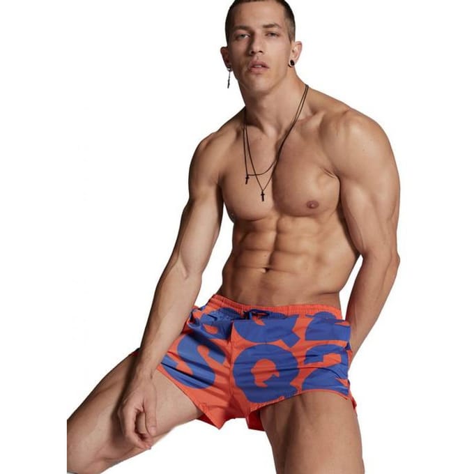 Dsquared2 - Dsq2 zwemmen Trunks; Oranje Logo Paars D7B643840 858 ARA