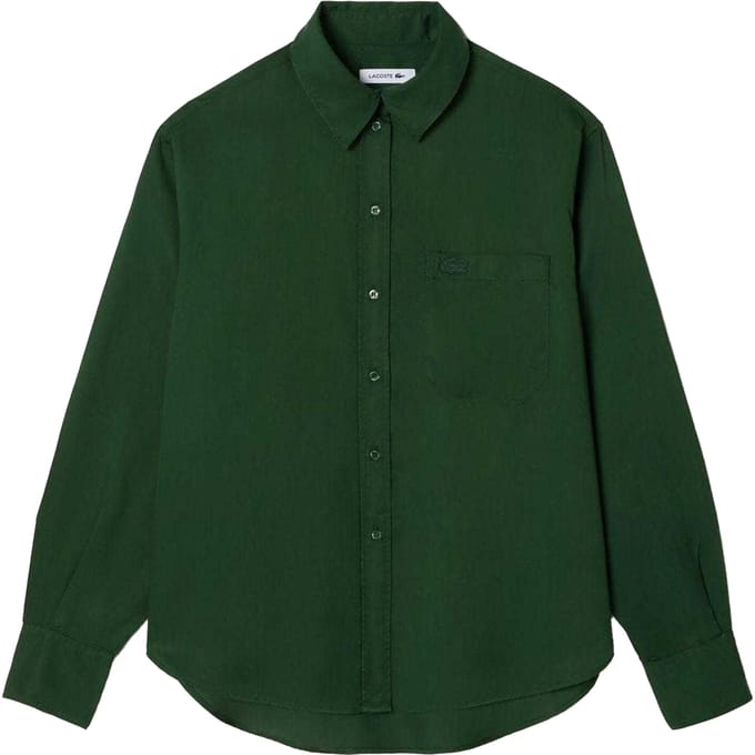 Lacoste Oversized shirt van lyocell voor dames (Groen)