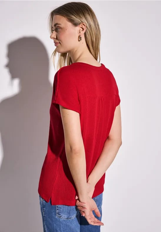 Shirt met gebreide look