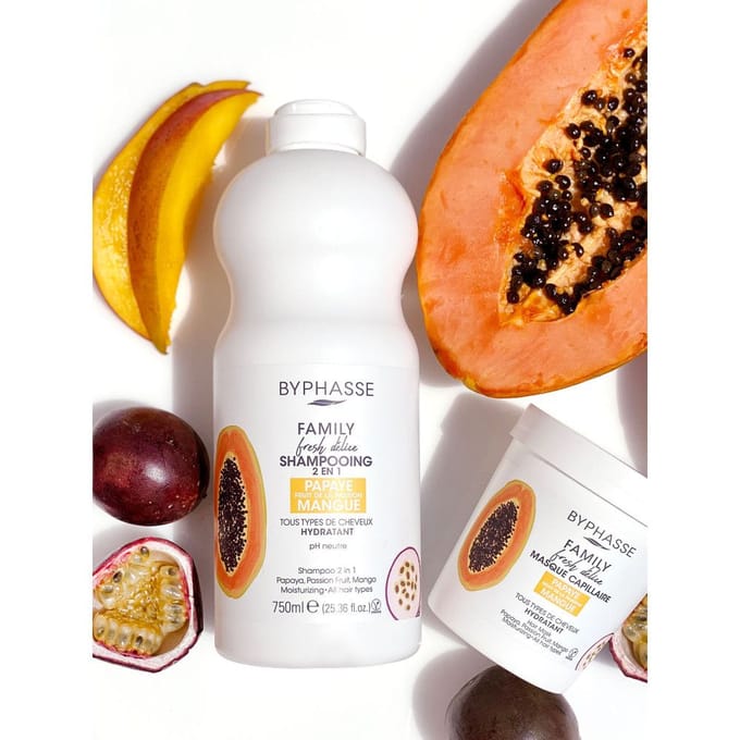Hydraterend Masker Byphasse Family Fresh Delice Mango Passievrucht Papaya (250 ml)