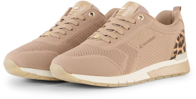 Tom Tailor - Sneaker met mesh inzetstuk - Maat 37 - sand