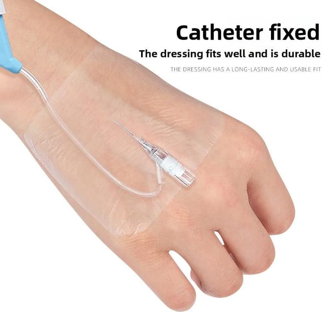 PU transparent visual water barrier dressing sticker octagonal invisible fit catheter fixed application film indwelling patch white
