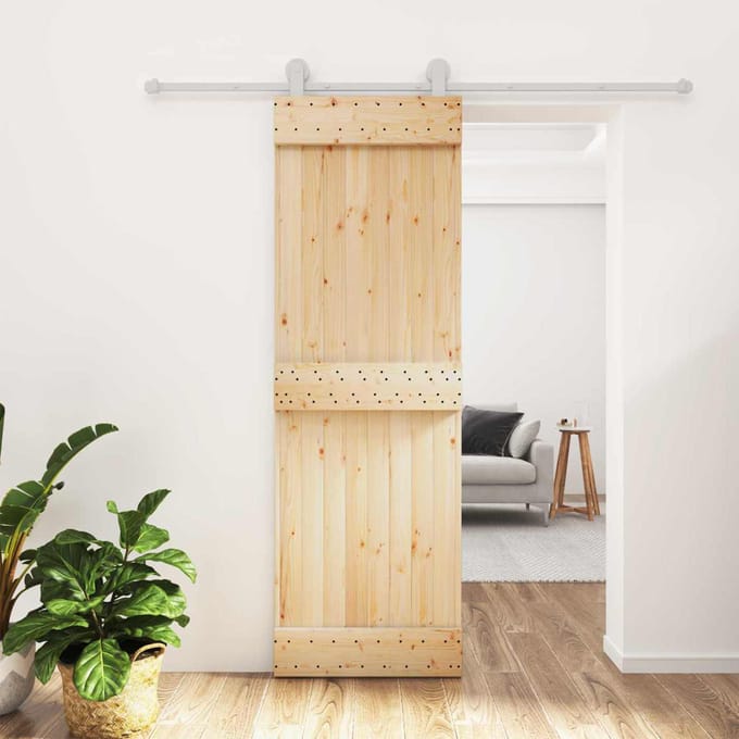 vidaXL - Schuifdeur - 70 - x - 210 - cm - Massief - Pine - Hout - (Onbehandeld)
