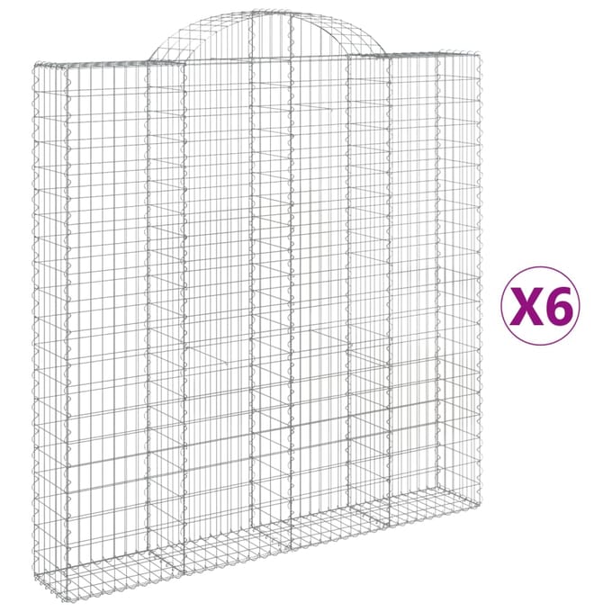 vidaXL Schanskorven 6 st gewelfd 200x30x200/220 cm ijzer