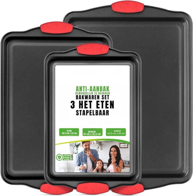 REN® Ovenplaat - Overbakplaat - Ovenrooster - Zwart - 43cm x 30cm x 2cm
