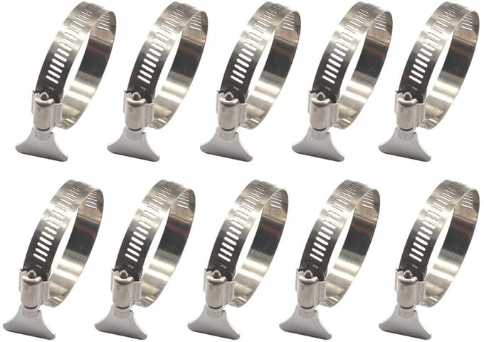 Dailygoods - Verstelbare Slangklemmen 21-38mm - 10 stuks