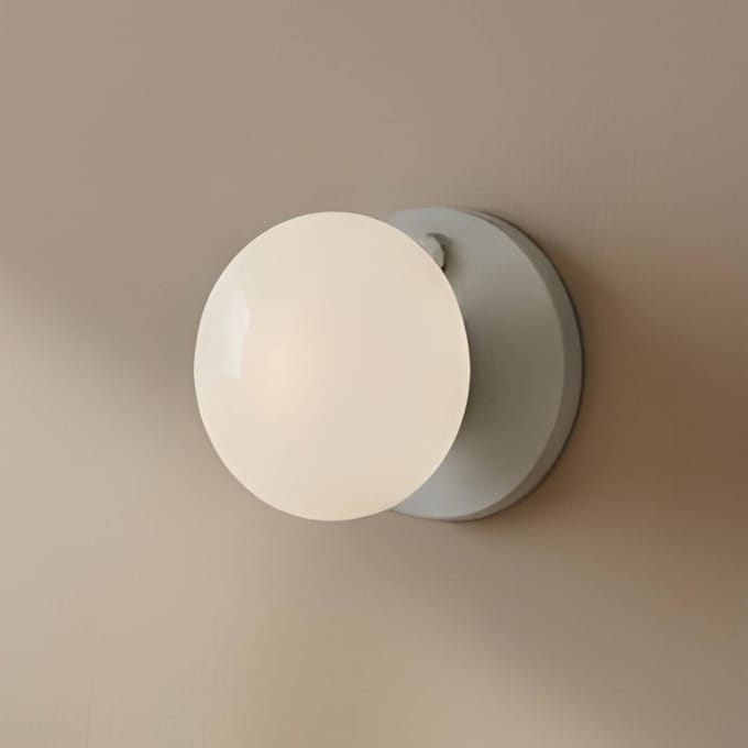 ALDEX Wandlamp Flo, grijs, Ø 19 cm, glas
