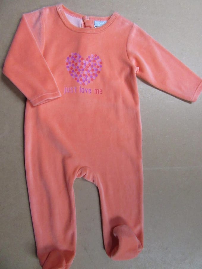 Wiplala - Pyjama - Orange  - Hartje - Just love me -  1 jaar 80