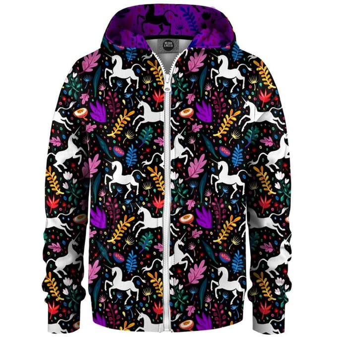 "Folk Unicorn" Zip Hoodie