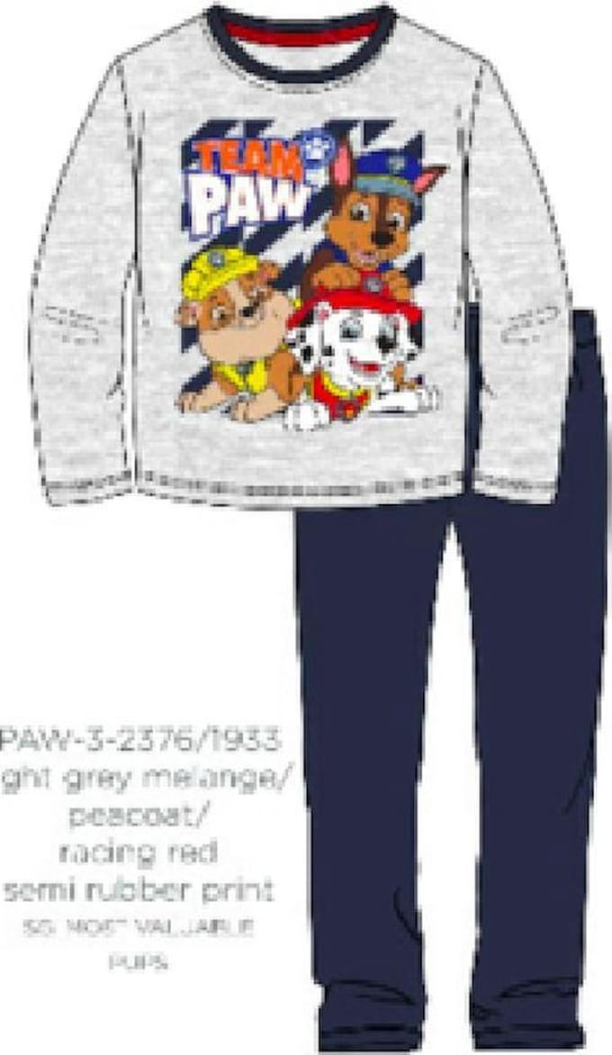 Paw Patrol pyjama - grijs - Maat 128 / 8 jaar