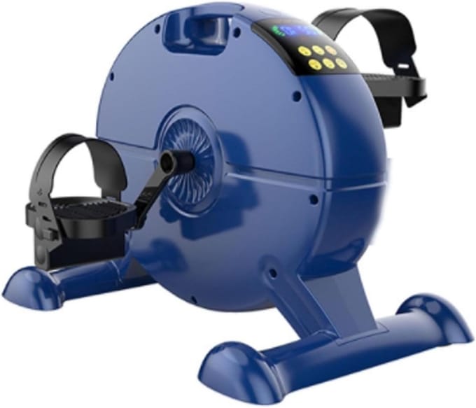 Pedaaltrainer - Mini hometrainer - Been en arm - LCD scherm - 44.7 cm - Blauw