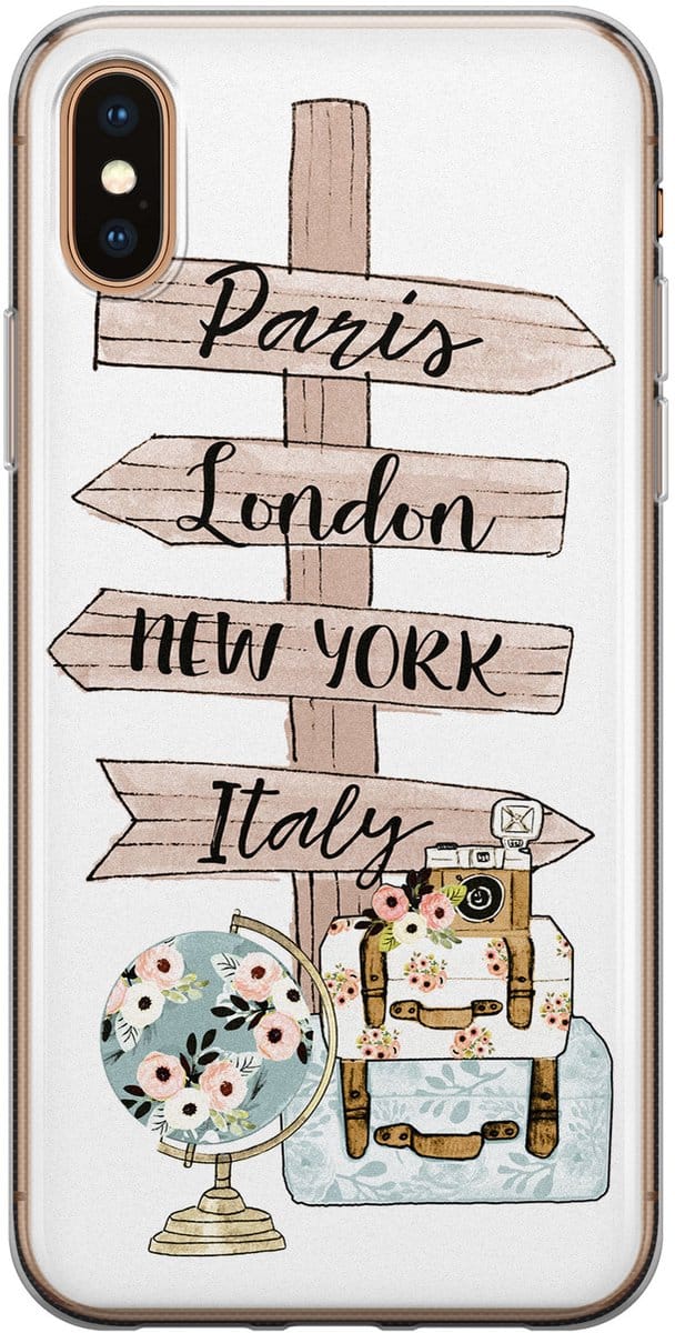 Leuke Telefoonhoesjes - Hoesje geschikt voor iPhone Xs Max - Where to go next - Soft case - TPU - Tekst - Multi
