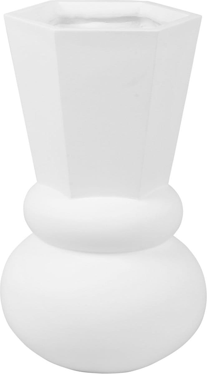 Present Time Vaas Geo Crown - Wit - Ø15cm - Scandinavisch,Modern