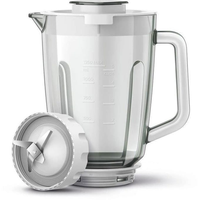 Blender mixeur - PHILIPS - HR2291/20 - Serie 3000 met hakmolen - 600W - 2L - Wit