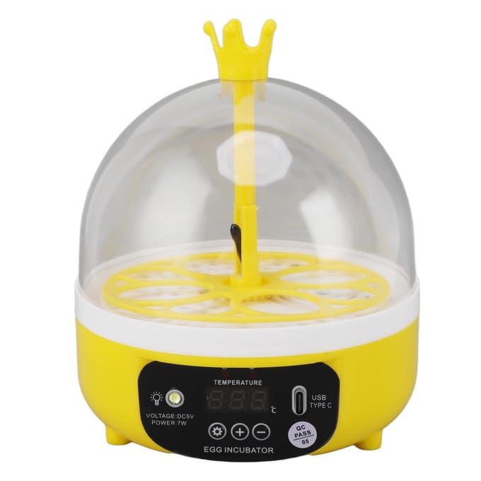 Mini Broedmachine voor Thuis Automatische Temperatuurregeling 7W 4 Eieren Candler Pluimvee Broedmachine voor Kippen Eenden wit