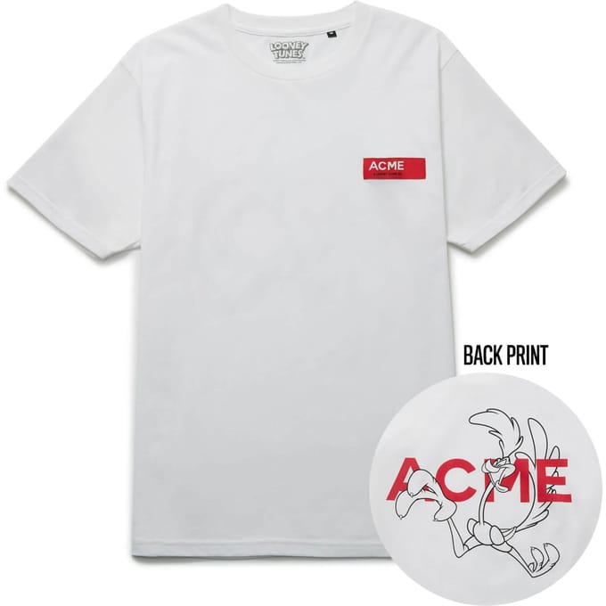 Looney Tunes ACME Road Runner Schets t-shirt - Wit - S
