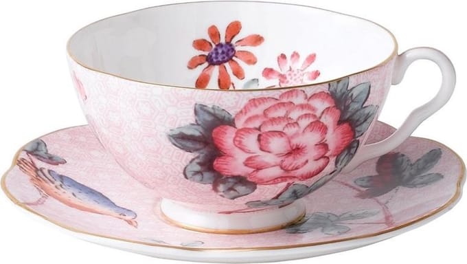 Wedgwood Cuckoo Kop & Schotel - Porselein/roze