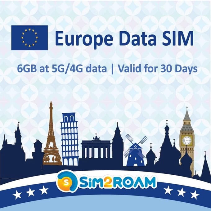 Data Simkaart Europa 30 Dagen 5G/4G Hoge Snelheid Inclusief Groot-Brittannië Hervulbaar