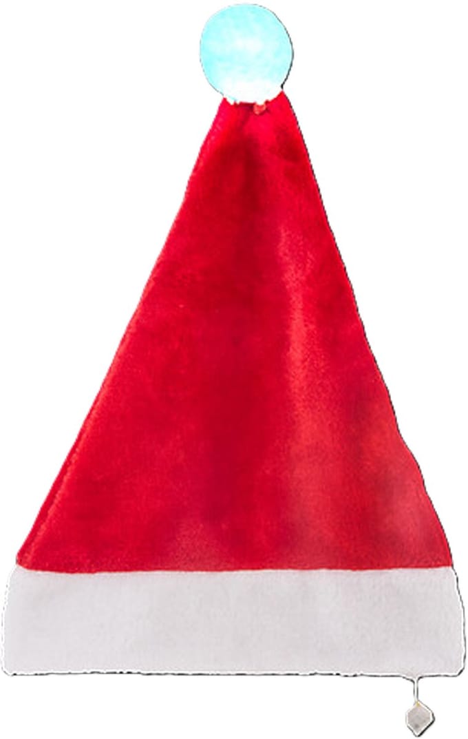 Feeric Christmas Kerstmuts - rood - met verlichte pompon - D60 x 30 cm - polyester - voor volwassenen