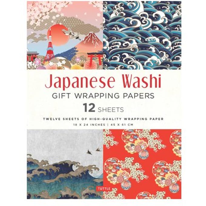 Japanese Washi Gift Wrapping Papers - 12 Sheets