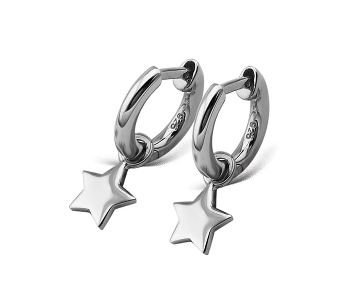 Oorringen met Ster hanger Zilver JE011S