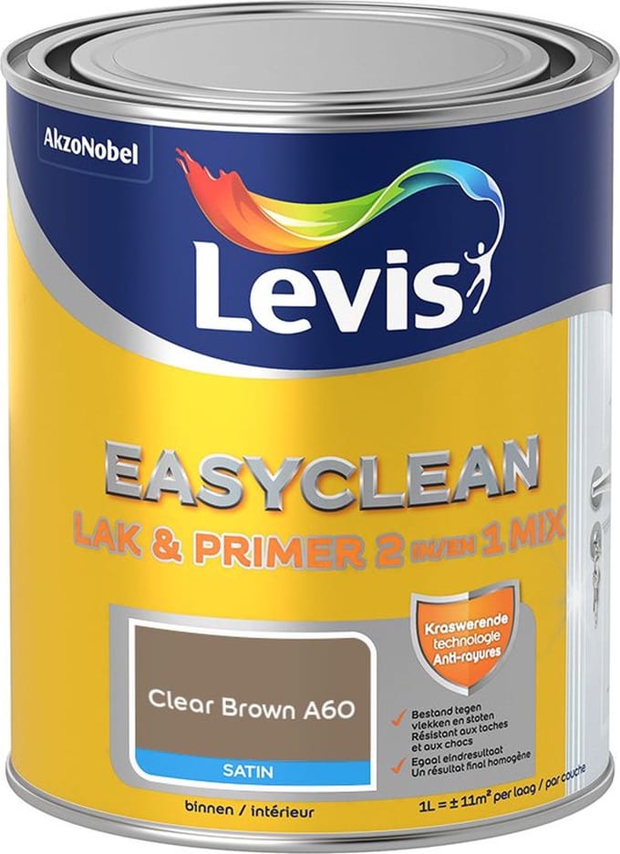 Levis - Easyclean Lak & Primer 2-In-1 Mix - Clear Brown A60 - Mengverf - 1 L
