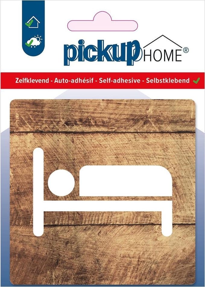 Pickup Slaapkamer hout - 90x90 mm Pictogram Route Acryl