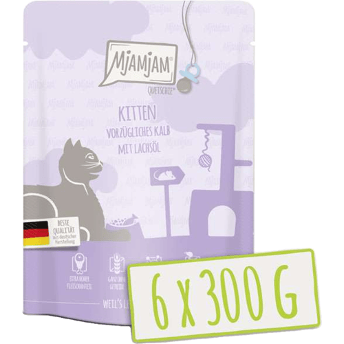MjAMjAM - Quetschie - Kitten - Exquise Kalfsvlees met Zalmolie 300g*6