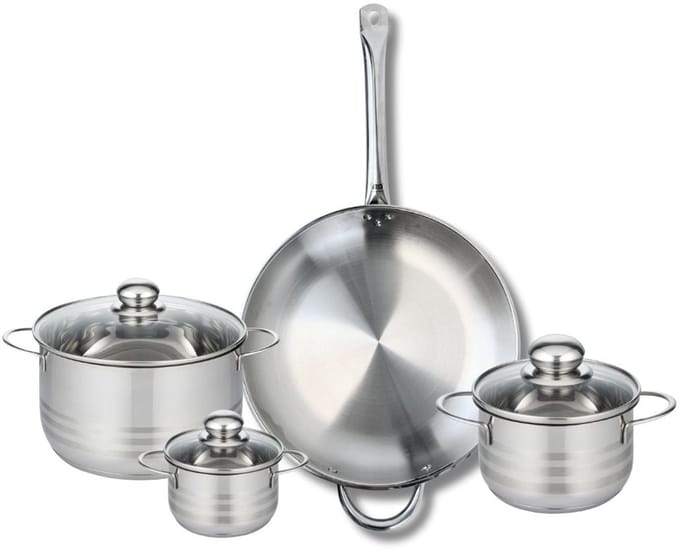 Set van 1 Koekenpan 32 cm en 3 kookpotten 12, 16 en 20 cm Elo Profi Brillant