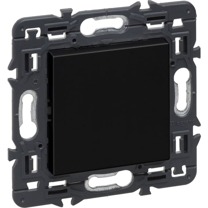 Legrand Val Full Device zwarte plaat met schroefbevestiging - 741480