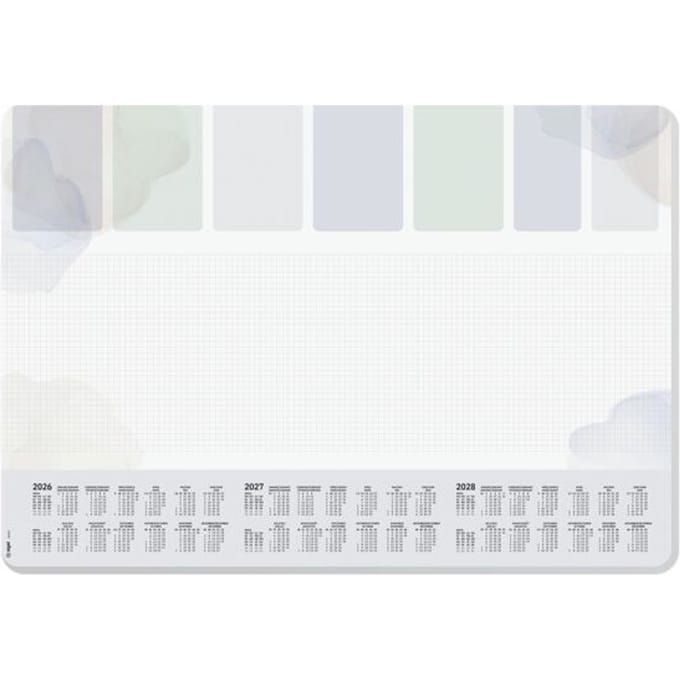 Sigel H6312 Bureau onderlegger Weekplanner 2026, 2027, 2028 Geruit Wit, Grijs (b x h) 59.5 cm x 41 cm 30 vellen 1 stuk(s)