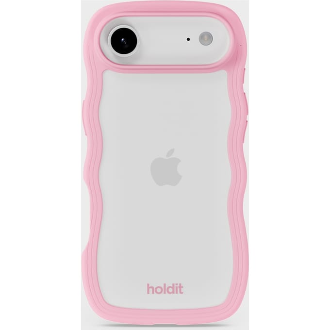 Holdit Wavy Case geschikt voor Apple iPhone Air - Transparent / Pink