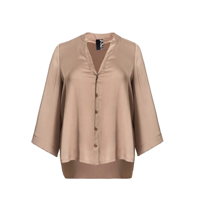 Satijnen lange mouwen blouse voor dames Mat Fashion