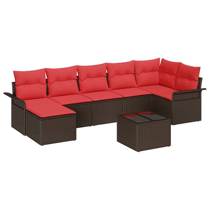 vidaXL - Tuinbank - Set - 8 - st - Bruin - poly - rattan