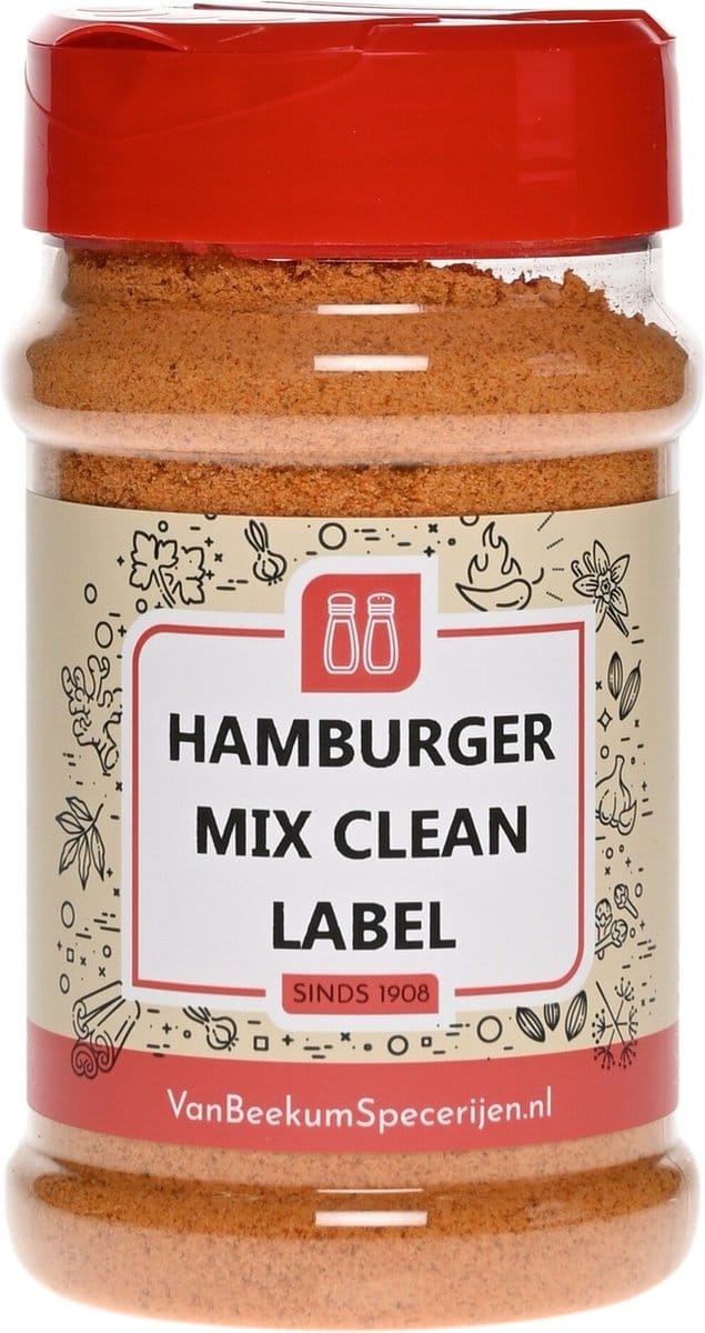 Van Beekum Specerijen - Hamburger Mix Clean Label - Strooibus 160 Gram