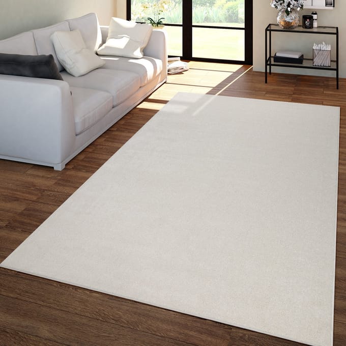 Woonkamertapijt Kurflor effen design modern en tijdloos 140 x 200 cm Rond 140 x 200 cm Rond beige