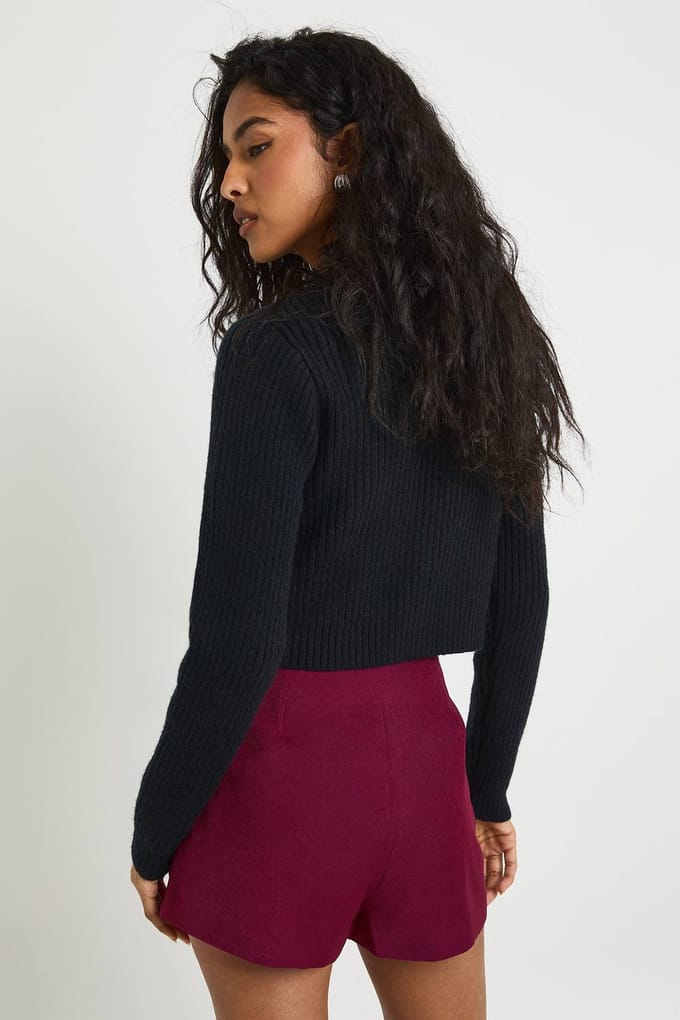 boohoo Dames Op maat gemaakte skort met wikkeldetail | Wine | Maat: 8