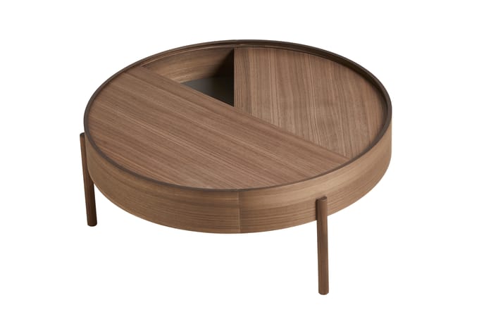 Woud Arc bijzettafel - notenhout - Ø89 cm