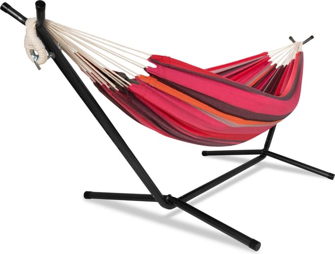 ib style Kalani Hangmat met frame - Hoogteverstelbaar - 200kg Draaggewicht- Rood