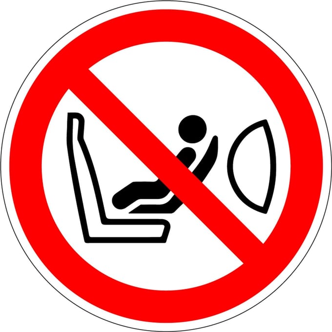 Kinderzitje verboden bord - kunststof - P074 200 mm