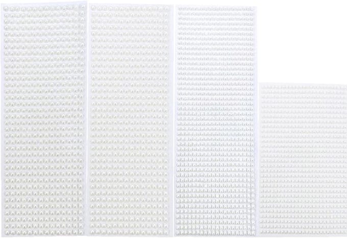 Allecto Plus - Zelfklevende parelstickers - 2800 stuks - Wit - Acryl