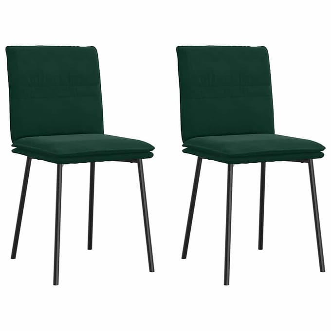 vidaXL - Eetkamerstoelen - 2 - st - fluweel - donkergroen