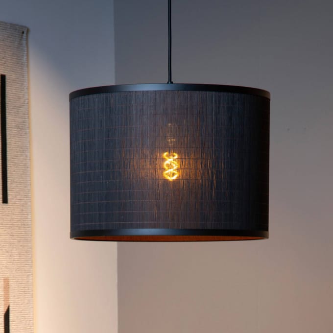 Lucide TAGALOG - Hanglamp - Ø 40 cm - 1xE27 - Zwart - Japandi