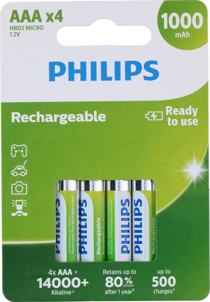 Philips AAA Oplaadbare Batterijen