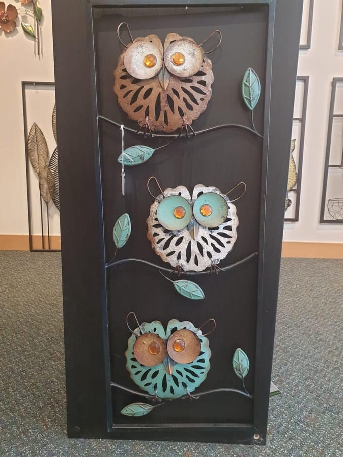 Frame kunst uiltjes driedimensionaal - muurdecoratie - uilen - tuindecoratie
