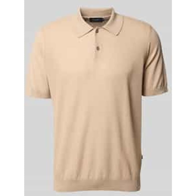 Regular fit poloshirt van een mix van katoen en linnen