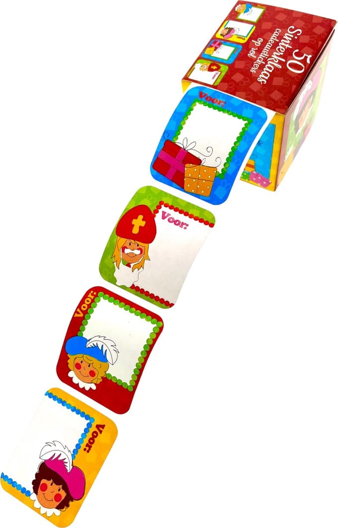 Hoomark Sinterklaas stickers - Naamstickers & etiketten op rol - 50 stuks