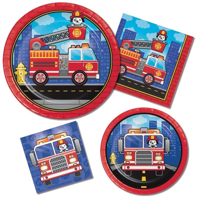 8 kleine papieren bordjes, brandalarm